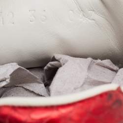 مملوكة مسبقًا Gucci White Leather Ace Bee Embroidered Sneakers Size 36