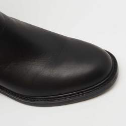 Pre Owned Gucci Black Micro Guccissima Leather Boots Size 35.5