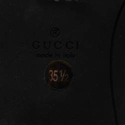 Pre Owned Gucci Black Micro Guccissima Leather Boots Size 35.5