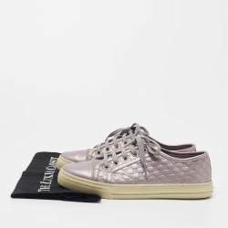 Gucci Metallic Light Purple Guccissima Leather Low Top Sneakers Size 35.5