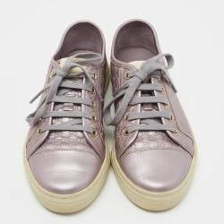 Gucci Metallic Light Purple Guccissima Leather Low Top Sneakers Size 35.5