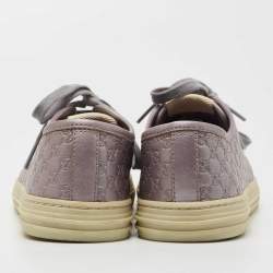 Gucci Metallic Light Purple Guccissima Leather Low Top Sneakers Size 35.5