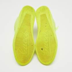 Gucci Neon Green Leather High Top Sneakers Size 37