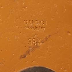 Gucci Light Orange Leather GG Marmont Thong Flats Size 38.5