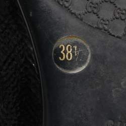 Pre Owned Gucci Black Patent Leather Web Stripe Ballet Flats Size 38.5