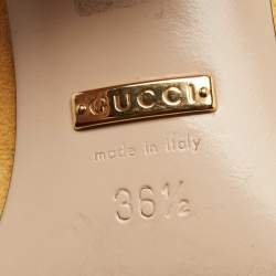 Pre Owned Gucci Yellow Suede GG Marmont Fringe Pumps Size 36.5