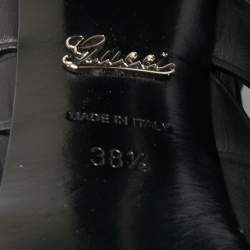 Pre Owned Gucci Black Leather Lifford Platform Sandals Size 38.5    