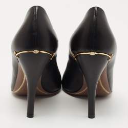 Pre Owned Gucci Black Leather Horsebit Pumps Size 39