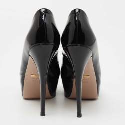 Pre Owned Gucci Black Patent Leather Sofia Pumps Size 36.5