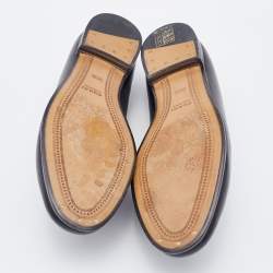 Pre Owned Gucci Black Leather Jordaan Slip On Loafers Size 34.5