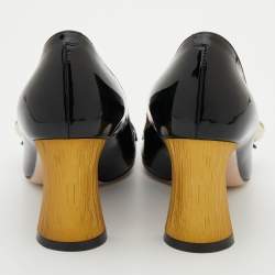 Pre Owned Gucci Black Patent Leather Vernice Pearl Arielle Mary Jane Pumps Size 36.5