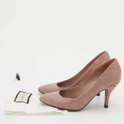 Pre Owned Gucci Pink Guccissima Leather Horsebit Heel Pumps Size 36