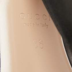 Gucci Black Leather GG Pearl Detail Pumps Size 38