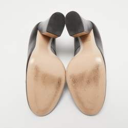 Gucci Black Leather GG Pearl Detail Pumps Size 38