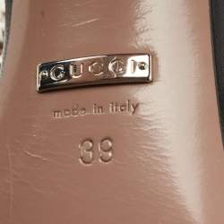 Gucci Black Leather Crystal Embellished GG Ankle Strap Sandals Size 39