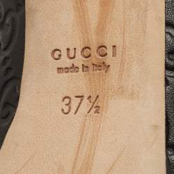 مملوكة مسبقًا Gucci Black Guccissima Leather Horsebit Hollywood Pumps Size 37.5