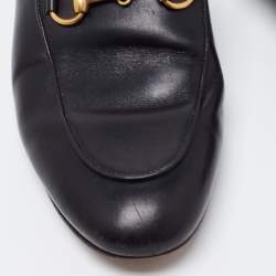 Gucci Black Leather Princetown Flat Mules Size 35.5