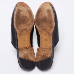 Gucci Black Leather Princetown Flat Mules Size 35.5