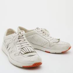 Pre Owned Gucci White Leather Low Top Sneakers Size 38