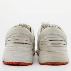 Pre Owned Gucci White Leather Low Top Sneakers Size 38