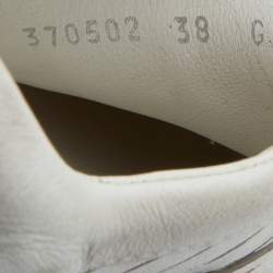 Pre Owned Gucci White Leather Low Top Sneakers Size 38