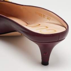 مملوكة مسبقًا Gucci Burgundy Leather Zumi Mules Size 37