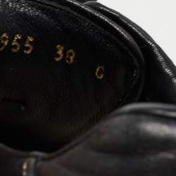 Gucci Black Suede and Textured Leather GG Low Top Sneakers Size 38