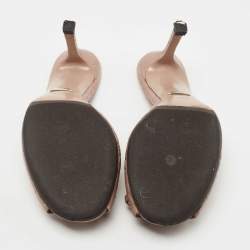 Gucci Pink Guccissima Leather Horsebit Slide Sandals Size 37.5