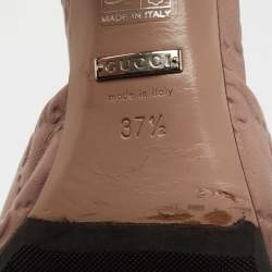 Gucci Pink Guccissima Leather Horsebit Slide Sandals Size 37.5