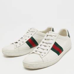 Gucci White Leather Ace Low Top Sneakers Size 39