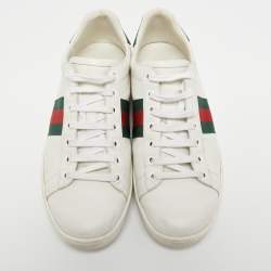 Gucci White Leather Ace Low Top Sneakers Size 39