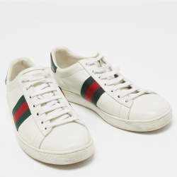 Gucci White Leather Ace Low Top Sneakers Size 39