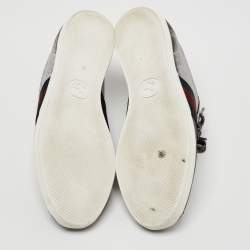 Pre Owned Gucci Silver Glitter Bambi Sneakers Size 35.5