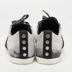 Pre Owned Gucci Silver Glitter Bambi Sneakers Size 35.5