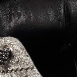 Pre Owned Gucci Silver Glitter Bambi Sneakers Size 35.5