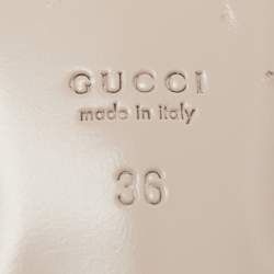 Gucci Brown Leather Horsebit Flat Slides Size 36
