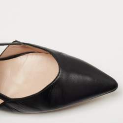 Pre Owned Gucci Black Leather Unia Mary Jane Pumps Size 35.5