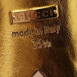 Pre Owned Gucci Black Leather Unia Mary Jane Pumps Size 35.5