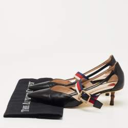 Pre Owned Gucci Black Leather Unia Mary Jane Pumps Size 35.5