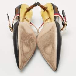 Pre Owned Gucci Black Leather Unia Mary Jane Pumps Size 35.5