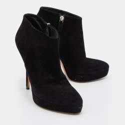 Gucci Black Suede Ankle Length Platform Boots Size 37