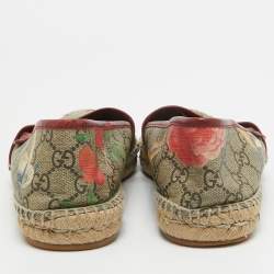 Gucci Multicolor Tian Print GG Supreme Canvas Flat Espadrilles Size 41.5