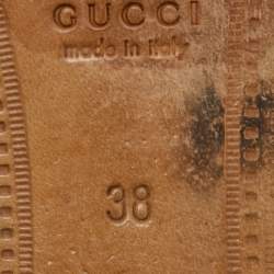 Pre Owned Gucci Black Leather Jordaan Loafers Size 38