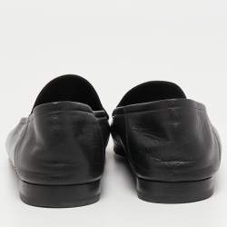 Pre Owned Gucci Black Leather Jordaan Loafers Size 38