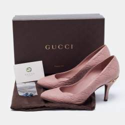 Gucci Beige Guccissima Leather Horsebit Round Toe Pumps Size 37.5