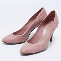 Gucci Beige Guccissima Leather Horsebit Round Toe Pumps Size 37.5