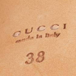 مملوكة مسبقًا Gucci Metallic Orange Python Leather Kelis Ankle Strap Sandals Size 38