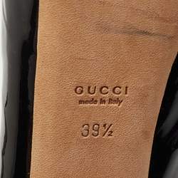 Pre Owned Gucci Black Patent Leather Sofia Slingback Sandals Size 39.5