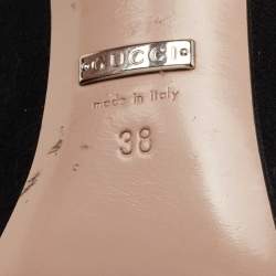 Gucci Black Suede Crystal Embellished Maxime Mules Size 38