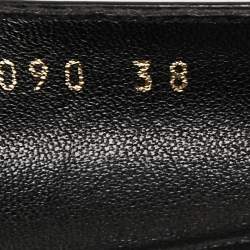 Pre Owned Gucci Black Patent Interlcoking G Ballet Flats Size 38